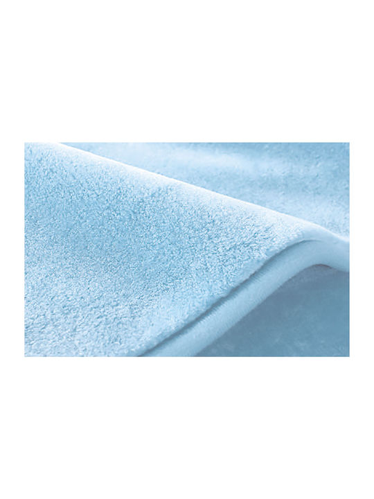 Adam Home Ster Plain Blanket Spanish Velvet Single 160x220cm. Light Blue