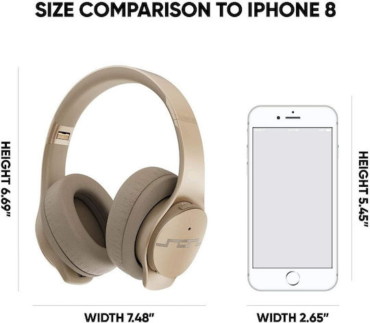 SOL Republic Soundtrack Pro Fără fir Bluetooth Over Ear Căști cu 32 ore de Funcționare și Încărcare Rapidă Champagne