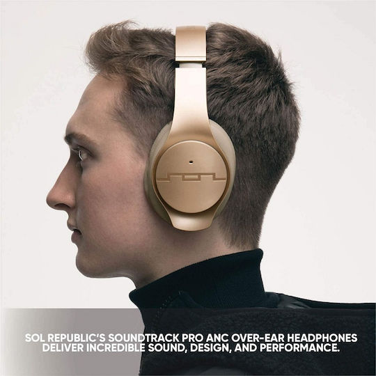 SOL Republic Soundtrack Pro Fără fir Bluetooth Over Ear Căști cu 32 ore de Funcționare și Încărcare Rapidă Champagne