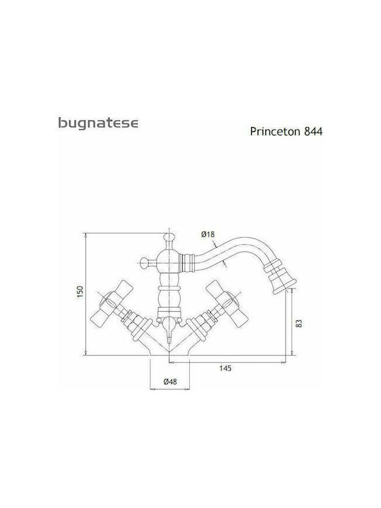 Bugnatese Princeton Retro Baterie Bidet Bronz