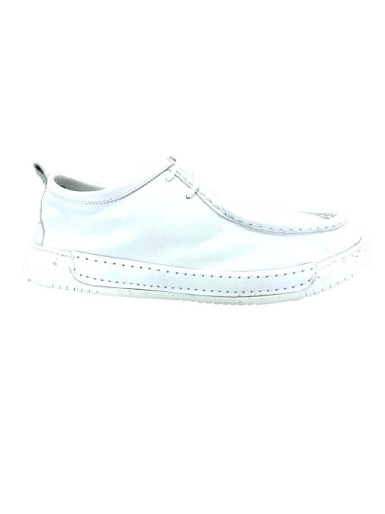 Boxer Leather Women's Moccasins in White Color