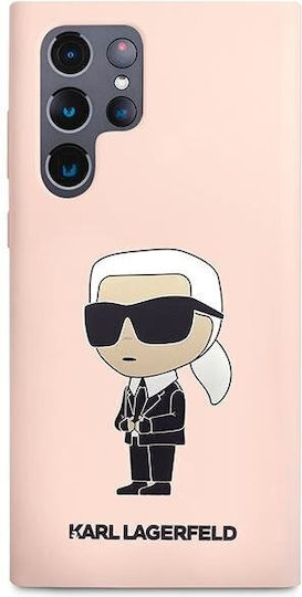 Karl Lagerfeld Ikonik Umschlag Rückseite Silikon Rosa (Galaxy S23 Ultra)