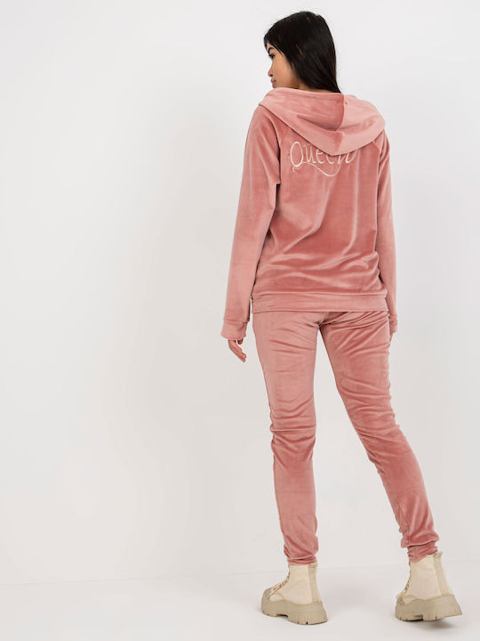 Relevance Damen-Sweatpants-Set Rosa Samt