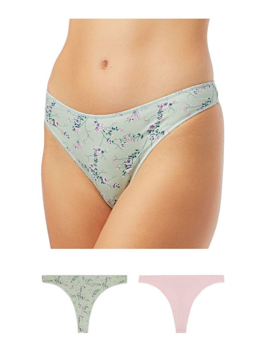 Modal Fimelle Damen Zeichenfolge 2Pack Beige