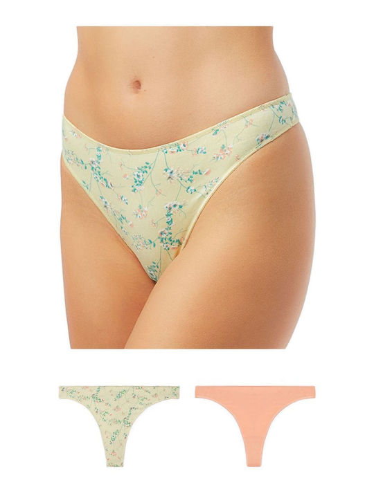 Modal Fimelle Damen Zeichenfolge 2Pack Beige