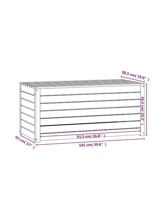 vidaXL Outdoor Storage Box Brown L101xW50.5xH46.5cm