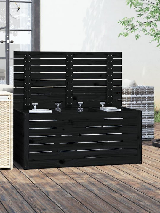 vidaXL Cutie de depozitare pentru exterior Lemn Negru L101xW50.5xH46.5buc