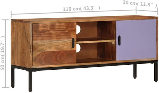 Stand TV Din Lemn Masiv Maro L110xA30xÎ50cm
