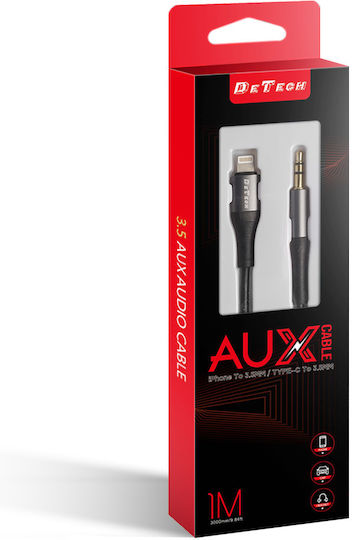 DE-42CA USB 2.0 Cable USB Type-C Male 3.5mm Black 1m