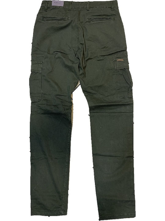 Trousers Cargo Elastic in Loose Fit Khaki