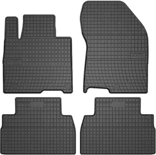 Frogum Set of Front and Rear Mats 4pcs Tray Type for Hyundai Santa Fe 2018 Black