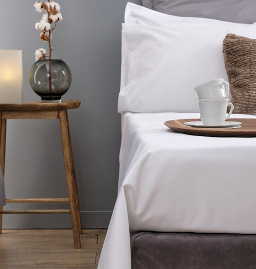 Cokitex Coki Hotel Sheet White King Size 265x280cm 100% Cotton 1pcs