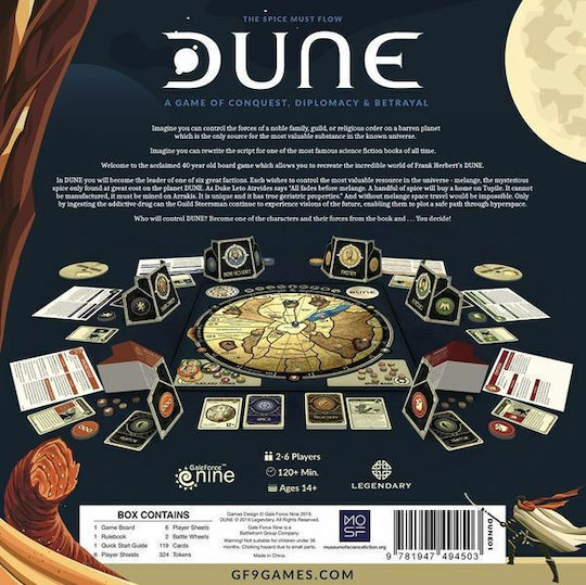 Brettspiel Dune für 2-6 Spieler 12+ Jahre Gale Force Nine
