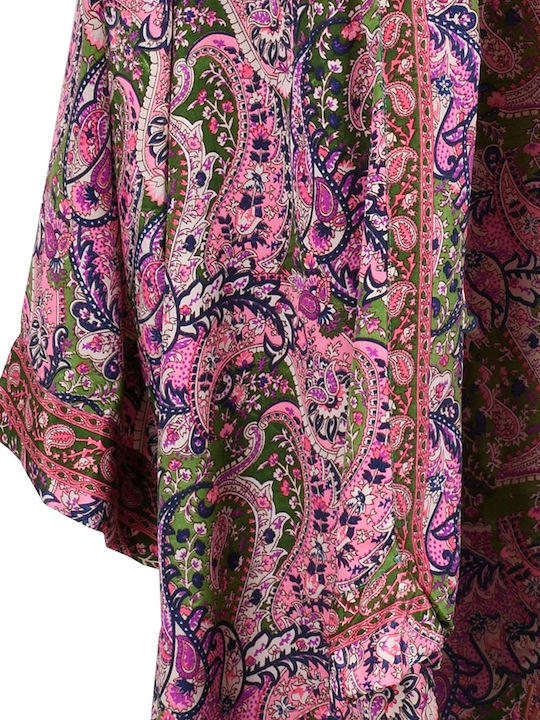 Pantaloni scurți boho kimono roz pentru femei