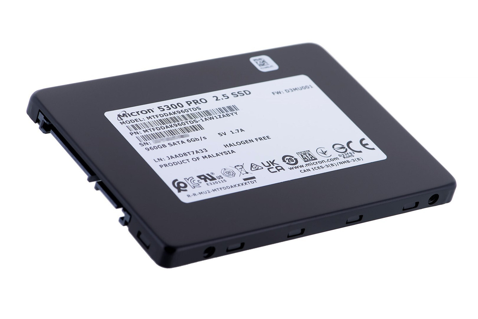 Micron 5300 PRO SSD 960GB 2.5'' SATA III MTFDDAK960TDS-1AW1ZABYYR