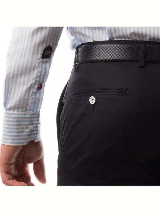 61-3450-6112 Παντελόνι Chino Ελαστικό σε Slim Εφαρμογή Navy Μπλε