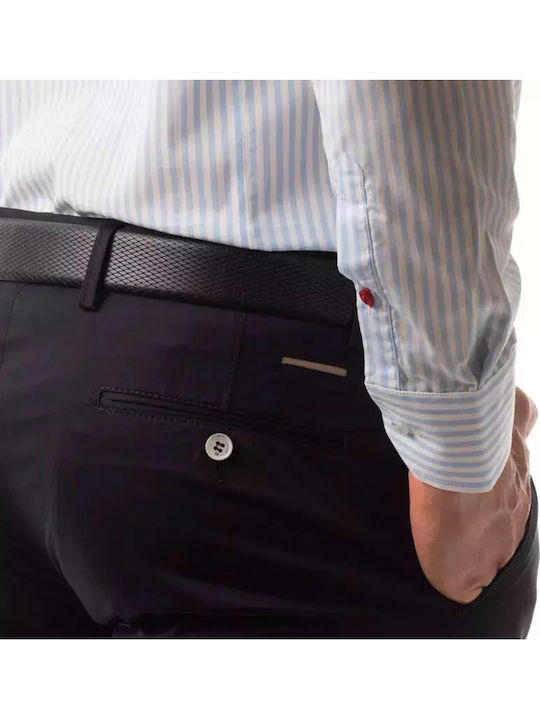 61-3450-6112 Παντελόνι Chino Ελαστικό σε Slim Εφαρμογή Navy Μπλε