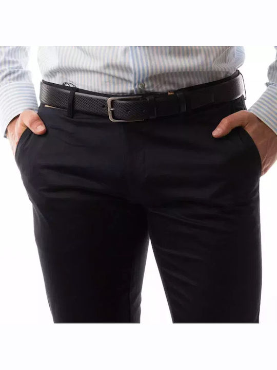 61-3450-6112 Παντελόνι Chino Ελαστικό σε Slim Εφαρμογή Navy Μπλε