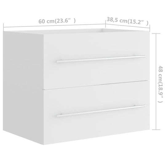 vidaXL Шкаф със Мивка Д60xШ38.5xВ48см Бял