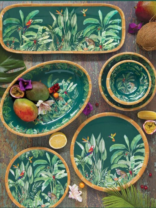 Marva Zanzibar Melamine Salad Bowl Multicolour 33x23cm