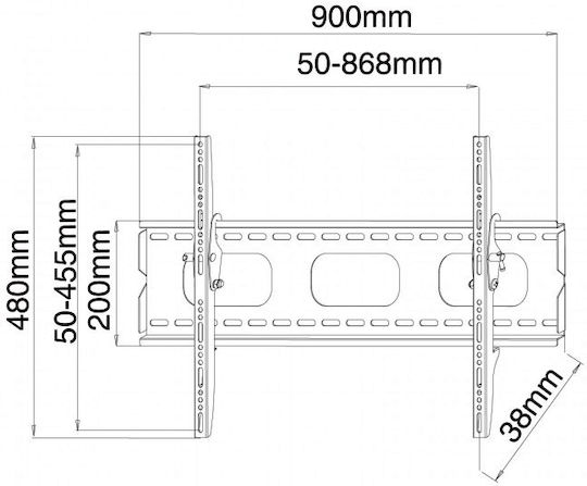 PLB118L BK Βάση Τηλεόρασης Τοίχου έως 75" και 100kg