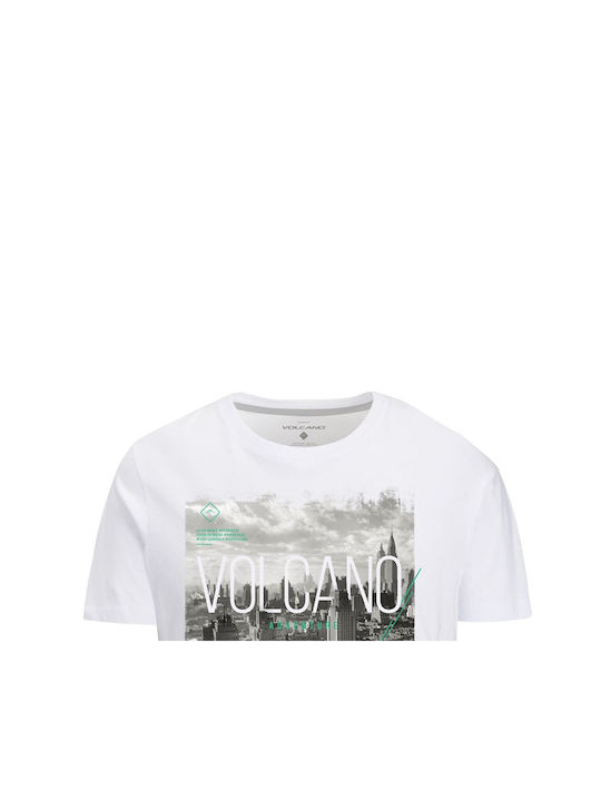 Volcano T-RANKER Men's Printed T-Shirt - White