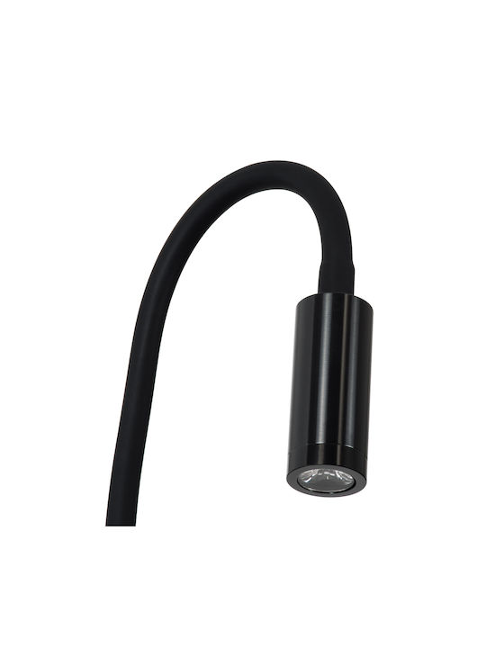 GloboStar Goose Μονό LED Φυσικό Λευκό Σποτ σε Μαύρο Χρώμα