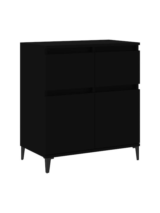 Metallic Buffet with Drawers Black L60xW35xH70cm