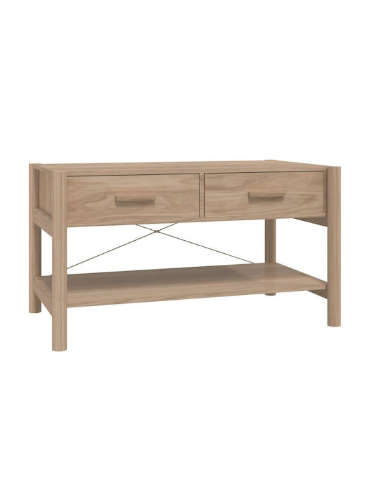 Solid Wood Coffee Table Natural L82xW48xH45cm