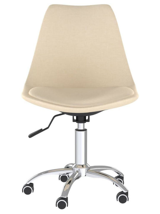 Rotating Chair Visitor with Wheels in Beige Color 48x58x81cm 2pcs