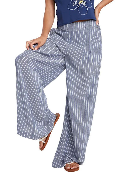Coco Ho Women's Fabric Trousers with Elastic Navy Blue