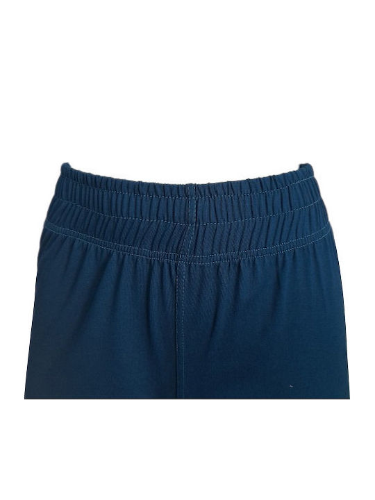 Women's Fabric Trousers with Elastic Petrol