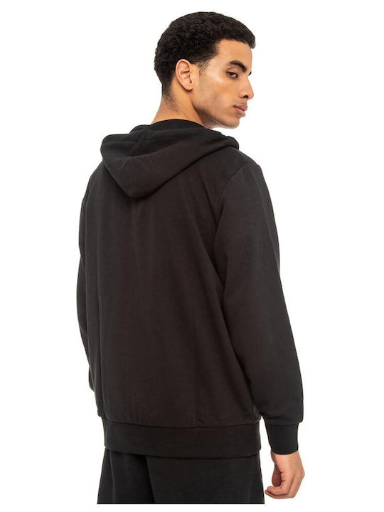 Be:Nation Men's Sweatshirt Jacket with Hood and Pockets Black