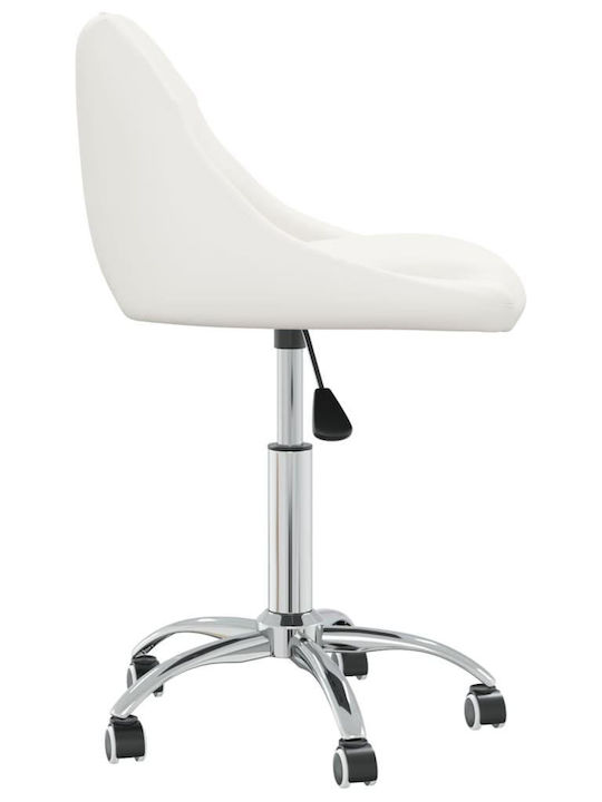 Rotating Chair Visitor with Wheels in White Color 46x44x67.5cm 6pcs