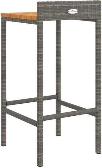 Wooden Bar Stool for Outdoor Use Gray 4 Pieces 40x44x86cm