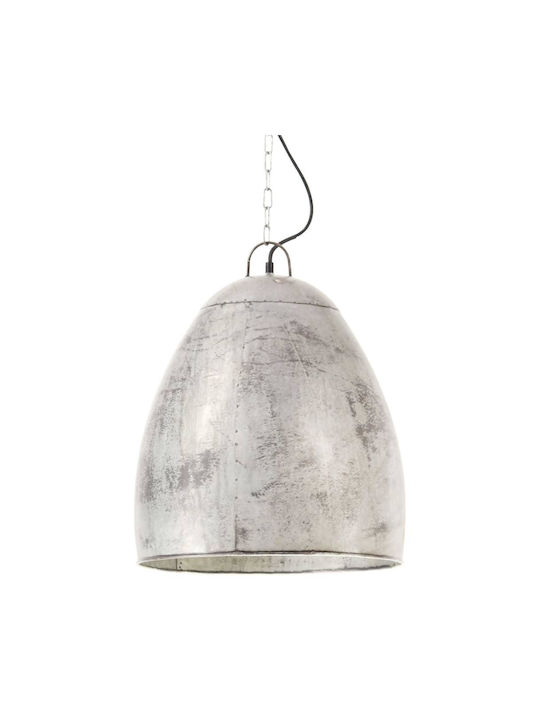 vidaXL Industrial Pendant Light Single-Light Bell for Socket E27 Silver