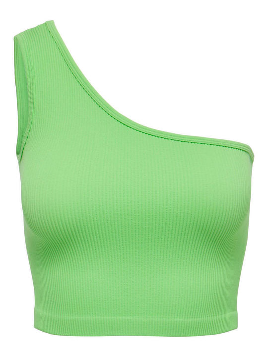 Women's Summer Crop Top Off-Shoulder with One Shoulder Green