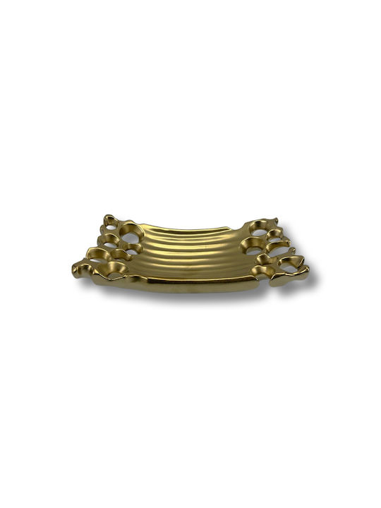 Karvounis Ceramic Decorative Platter Golden 35x16.5x8.5cm