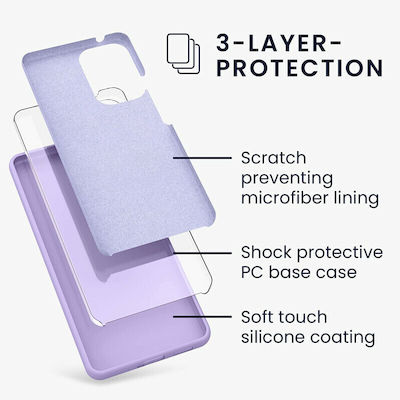 KWmobile Hard Rubber Umschlag Rückseite Silikon Lavender (Galaxy A53) 57835.108