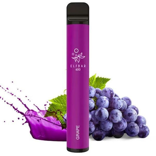 Elf Bar Einweg E-Zigarette 600 Züge Weintrauben 2ml 18mg Grape Lila 1Stück