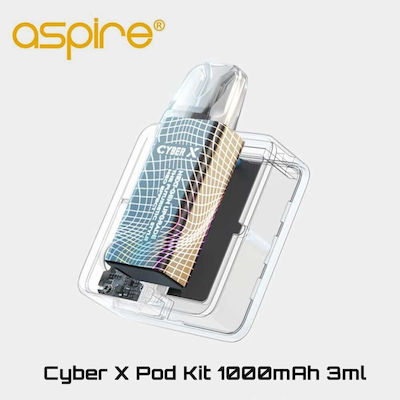Aspire Cyber X Pearl Silver Pod Kit 2ml με Ενσωματωμένη Μπαταρία