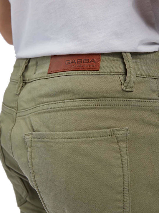 Jones K4636 Ανδρικό Παντελόνι Τζιν με Slim Straight Εφαρμογή Χακί