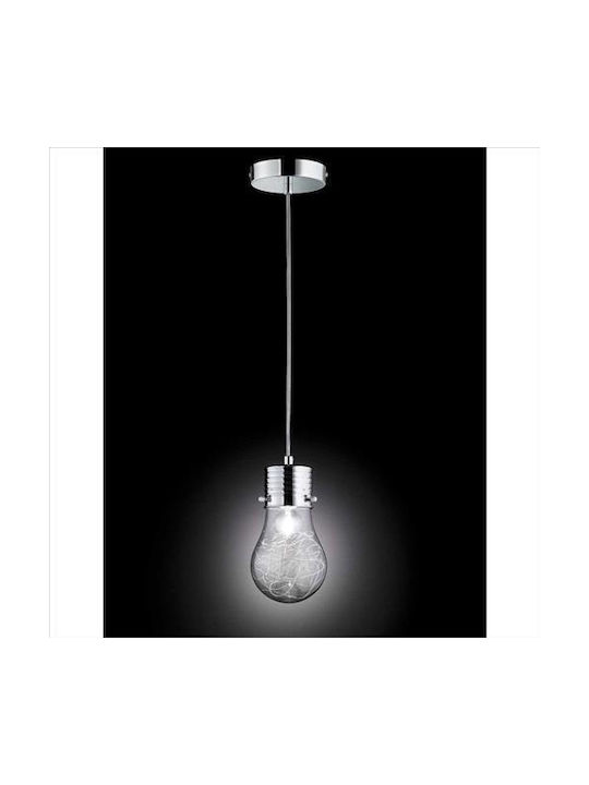 Wofi Futura Pendant Light Silver with Socket E14, E.14 12x150cm