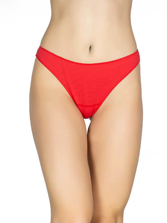 A.A UNDERWEAR Cotton Women's Brazil Seamless with Lace Red