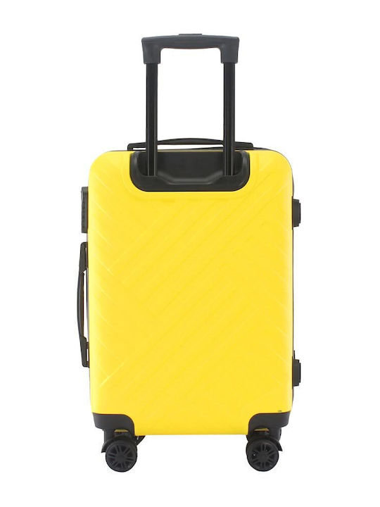 Amber AM1002 Medium Hard Yellow Suitcase with 4 Wheels Height 65cm
