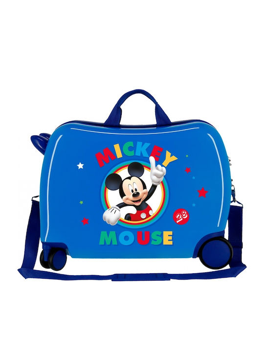 Disney Mickey Mouse Kids Cabin Hard Suitcase Blue with 4 Wheels Height 38cm