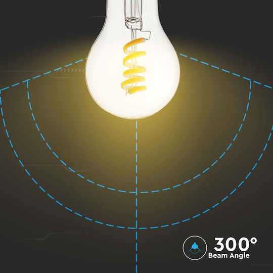 V-TAC LED Bulb 4W 105mm for Socket E27 and Shape A60 Warm White 250lm