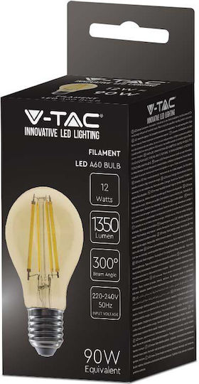 V-TAC LED Bulb 12W 105mm for Socket E27 and Shape A60 Warm White 1350lm