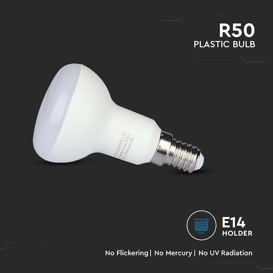 V-TAC LED Bulb 4.8W 85mm for Socket E14 and Shape R50 Natural White 470lm