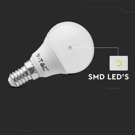 V-TAC Vt-236 LED Bulb 5.5W 80mm for Socket E14 and Shape P45 Warm White 470lm